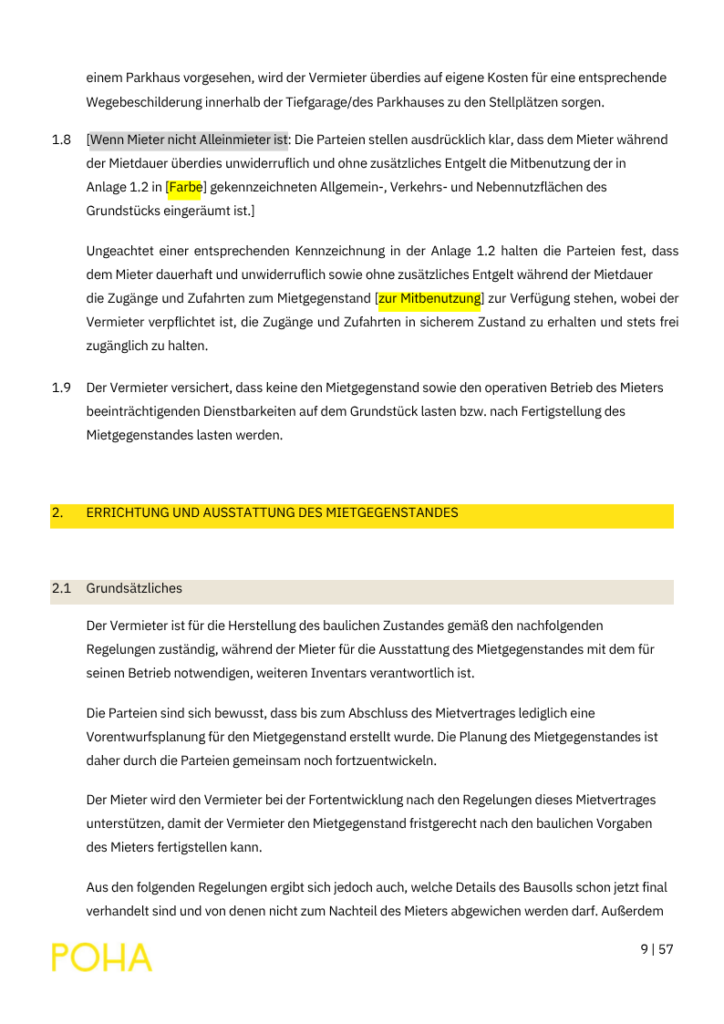 Page 2 of the rewritten POHA lease standard.